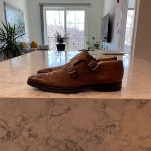 Magnanni Double Monkstrap Dress Shoes - Cognac - Size 8 (fit like a 9)